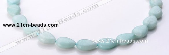 CAM48 12*18mm flat teardrop natural amazonite beads Wholesale