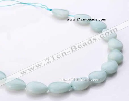 CAM49 flat teardrop 15*20mm natural amazonite beads Wholesale