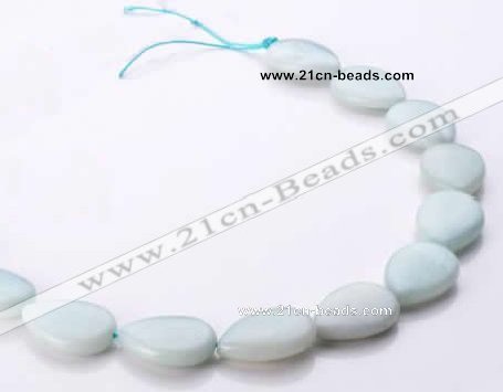 CAM51 natural amazonite 18*25mm flat teardrop beads Wholesale