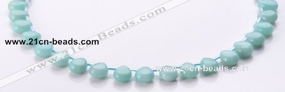 CAM52 8*11mm flat teardrop natural amazonite gemstone beads