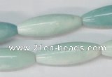 CAM603 15.5 inches 10*30mm rice Chinese amazonite gemstone beads