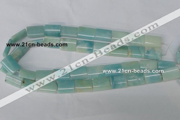 CAM606 15.5 inches 15*20mm flat tube Chinese amazonite beads