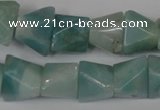 CAM612 15.5 inches 12*16mm pyramid Chinese amazonite gemstone beads