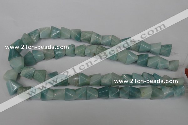 CAM612 15.5 inches 12*16mm pyramid Chinese amazonite gemstone beads