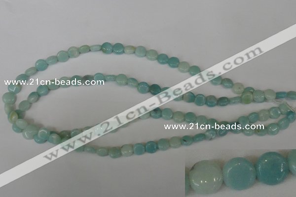 CAM618 15.5 inches 8mm flat round Chinese amazonite gemstone beads