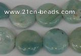 CAM620 15.5 inches 18mm flat round Chinese amazonite gemstone beads