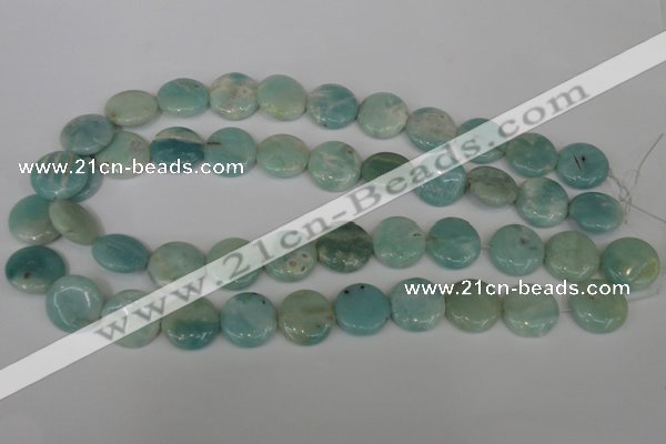 CAM620 15.5 inches 18mm flat round Chinese amazonite gemstone beads