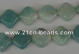 CAM626 15.5 inches 12*12mm diamond Chinese amazonite gemstone beads