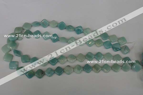 CAM626 15.5 inches 12*12mm diamond Chinese amazonite gemstone beads