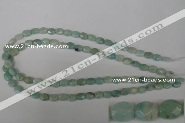 CAM632 15.5 inches 8*10mm faceted oval Chinese amazonite gemstone beads