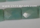 CAM633 15.5 inches 10*14mm faceted rectangle Chinese amazonite beads