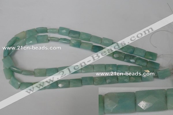 CAM633 15.5 inches 10*14mm faceted rectangle Chinese amazonite beads