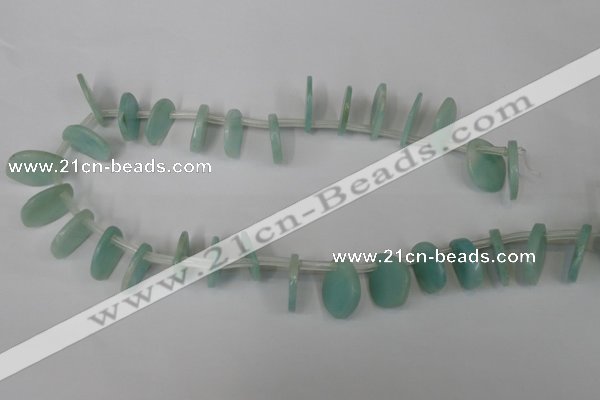 CAM635 Top-drilled 18*22mm leaf Chinese amazonite gemstone beads