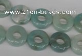 CAM636 15.5 inches 14mm donut Chinese amazonite gemstone beads