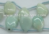 CAM651 Top-drilled 13*18mm flat teardrop amazonite beads