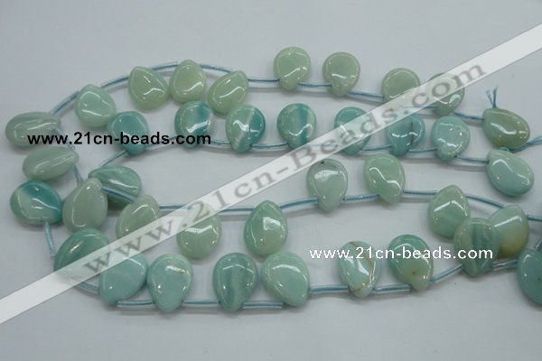 CAM652 Top-drilled 15*20mm flat teardrop amazonite beads