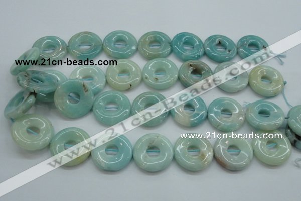 CAM653 15.5 inches 25mm donut amazonite beads wholesale