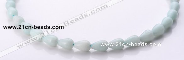 CAM67 teardrop 8*12mm natural amazonite gemstone beads Wholesale