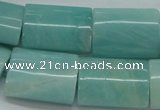 CAM672 15.5 inches 18*25mm flat tube amazonite gemstone beads