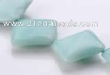 CAM72 7*18*18mm rhombic natural amazonite beads Wholesale