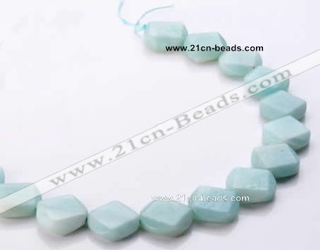 CAM73 20*20mm faceted rhombic natural amazonite beads Wholesale