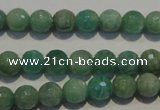 CAM812 15.5 inches 8mm faceted round Brazilian amazonite beads