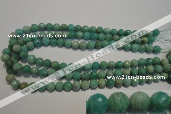 CAM814 15.5 inches 10mm faceted round Brazilian amazonite beads