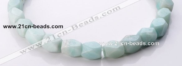 CAM85 faceted pebble 13*16mm natural amazonite beads wholesale