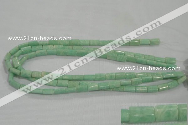 CAM854 15.5 inches 8*12mm flat tube natural Russian amazonite beads