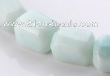 CAM86 16*17mm faceted pebble natural amazonite beads wholesale