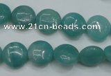 CAM915 15.5 inches 12mm flat round amazonite gemstone beads wholesale