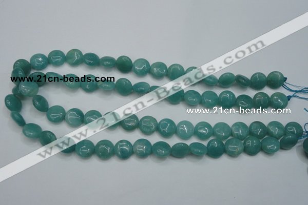 CAM915 15.5 inches 12mm flat round amazonite gemstone beads wholesale