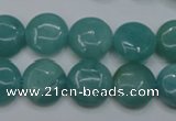 CAM916 15.5 inches 14mm flat round amazonite gemstone beads wholesale