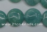 CAM919 15.5 inches 20mm flat round amazonite gemstone beads wholesale