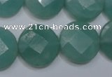 CAM945 15.5 inches 20mm faceted coin amazonite gemstone beads