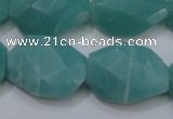 CAM968 15.5 inches 18*25mm twisted & faceted freefrom amazonite beads