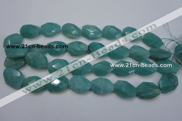 CAM968 15.5 inches 18*25mm twisted & faceted freefrom amazonite beads