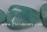 CAM970 15.5 inches 30*40mm faceted freefrom amazonite gemstone beads