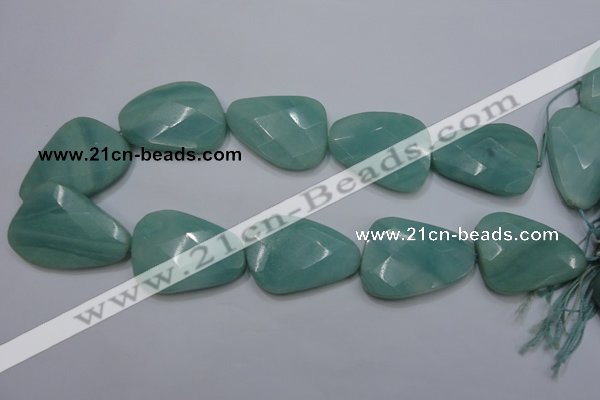 CAM970 15.5 inches 30*40mm faceted freefrom amazonite gemstone beads