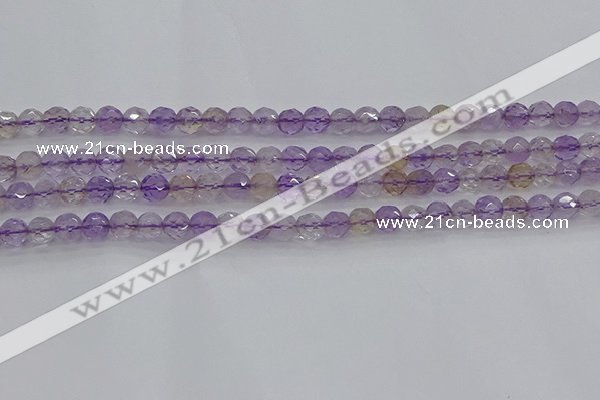CAN106 15.5 inches 4.5mm faceted round ametrine gemstone beads