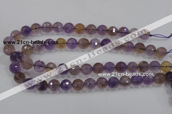 CAN14 15.5 inches 16mm faceted round natural ametrine beads