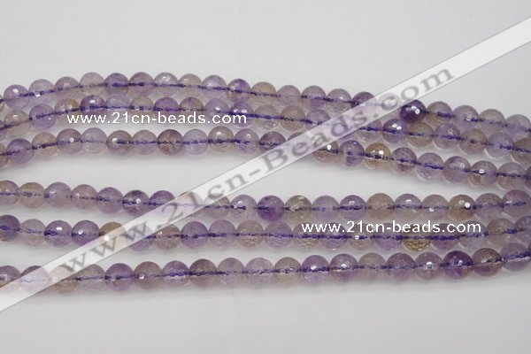 CAN152 15.5 inches 8mm faceted round natural ametrine beads