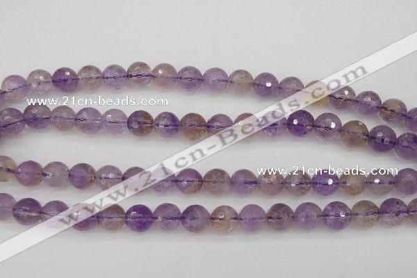 CAN153 15.5 inches 10mm faceted round natural ametrine beads