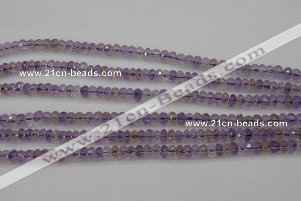 CAN158 15.5 inches 4*6mm faceted rondelle natural ametrine beads