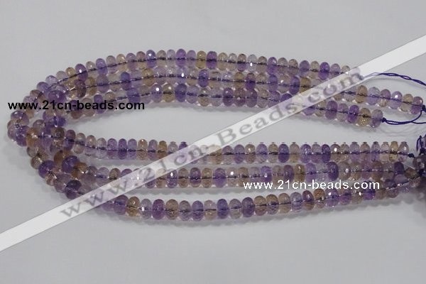 CAN17 15.5 inches 6*10mm faceted rondelle natural ametrine beads