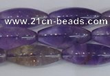CAN178 15.5 inches 12*30mm rice natural ametrine gemstone beads