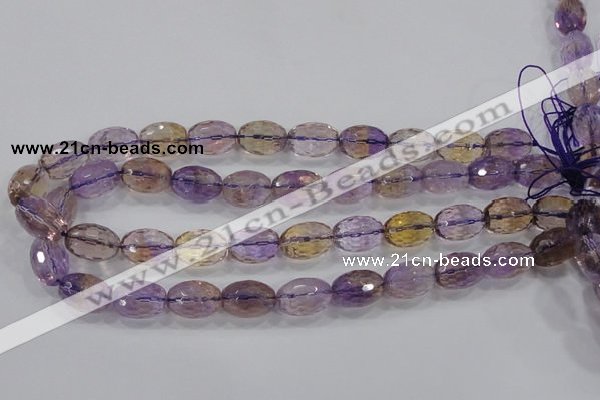 CAN20 15.5 inches 10*14mm faceted rice natural ametrine beads