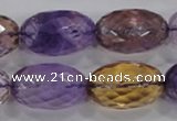 CAN22 15.5 inches 15*25mm faceted rice natural ametrine beads