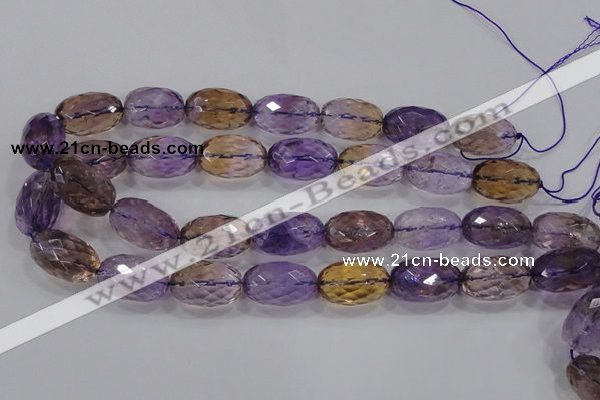 CAN22 15.5 inches 15*25mm faceted rice natural ametrine beads