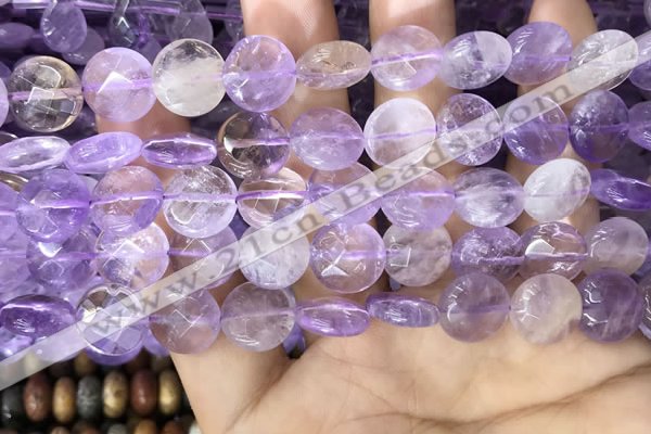 CAN233 15.5 inches 12mm faceted coin ametrine beads wholesale